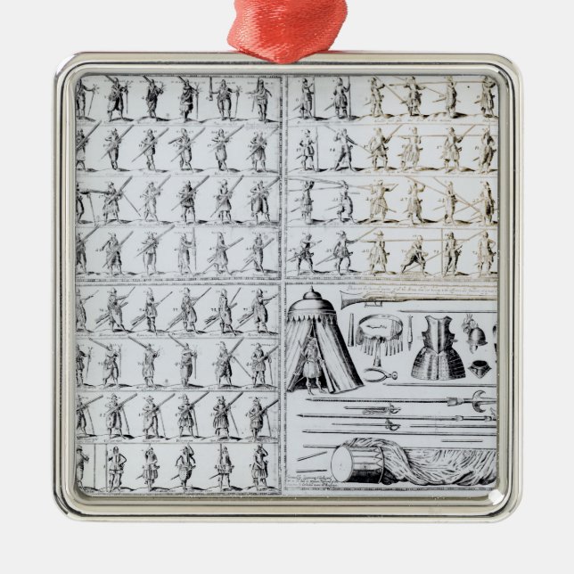 Ornement Carré Argenté Postures pour des mousquetaires et des Pikemen (Devant)