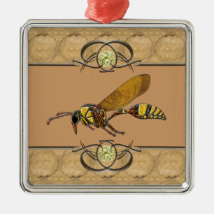 Ornement Carré Argenté Potter Wasp