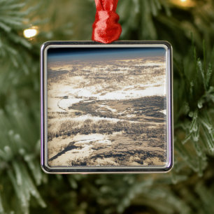 Ornement Carré Argenté Poutres De Soleil Au Large De L'Océan Atlantique