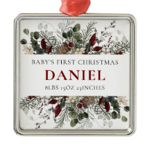 Premier Noël de bébé personnalisé Floral hivernal
