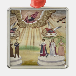 Ornement Carré Argenté Prières aux dieux pour la libération de la Grèc