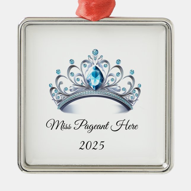 Ornement Carré Argenté Princess Tiara Ornament (Devant)