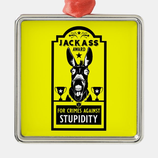 Ornement Carré Argenté Prix Jackass (Devant)