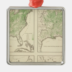 Ornement Carré Argenté Production de maïs et de laiterie, lithographie