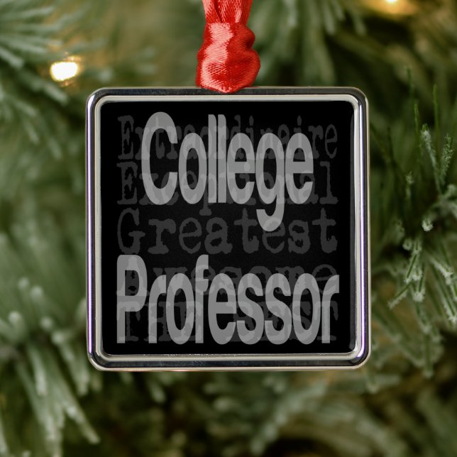 Ornement Carré Argenté Professeur au collège Extraordinaire (Arbre)