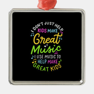 Ornement Carré Argenté Professeur de Musique - Aide aux Enfants pour Fair