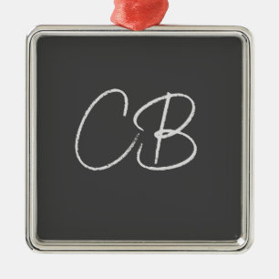 Ornement Carré Argenté Professional Modern Monogram Minimalist Initials