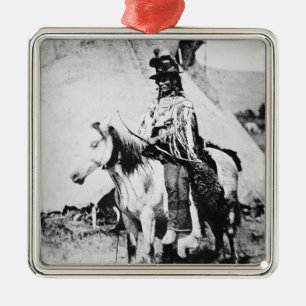 Ornement Carré Argenté "Psychés en chef, c.1875 (photo de b/w)