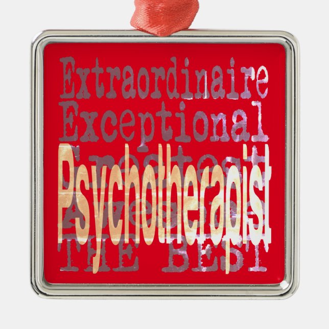 Ornement Carré Argenté Psychothérapeute Extraordinaire (Devant)