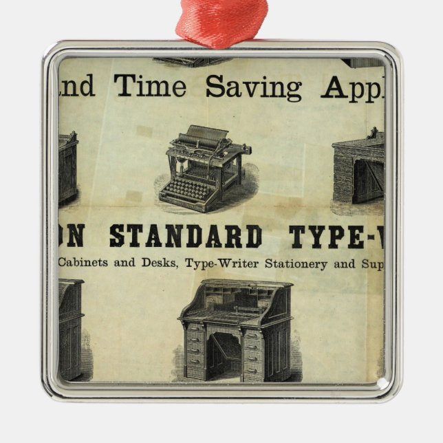 Ornement Carré Argenté Publicité avec plan du guide (Devant)