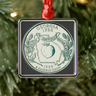 Ornement Carré Argenté Quartier d'État de Géorgie teinté