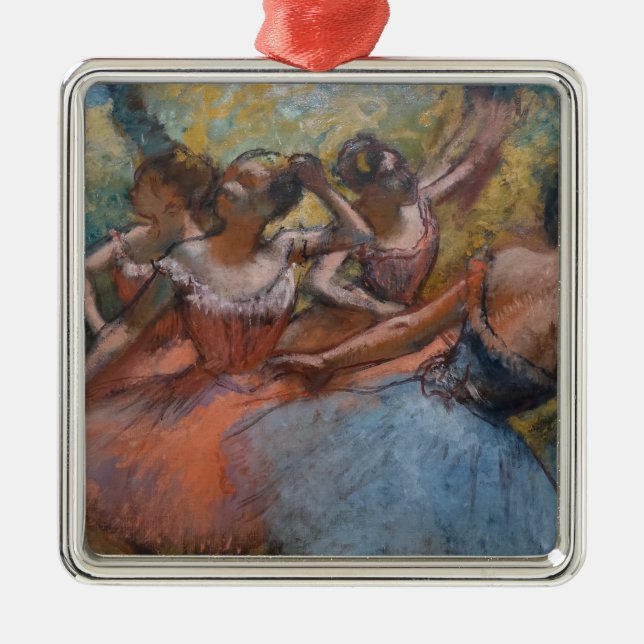 Ornement Carré Argenté Quatre Ballerinas sur scène (Ballet) (par Edgar De (Devant)