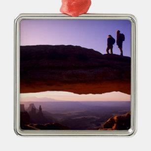 Ornement Carré Argenté Quelques montres au lever du soleil du sommet de M