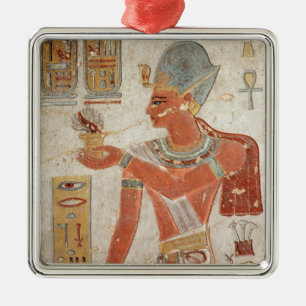 Ornement Carré Argenté Ramesses III dans la robe de bataille