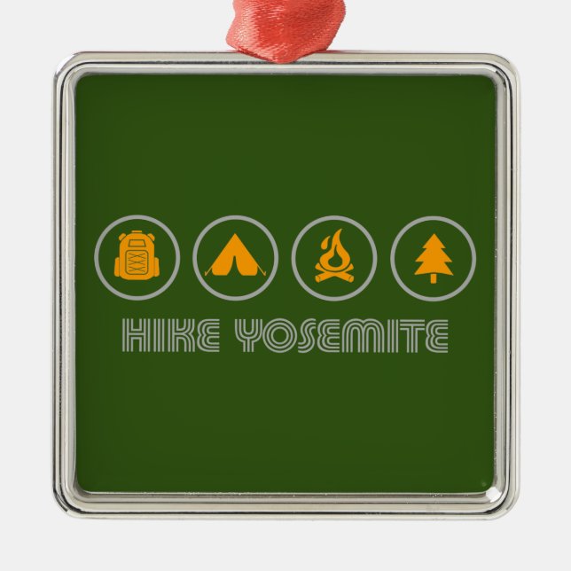 Ornement Carré Argenté Randonnée Yosemite (Devant)