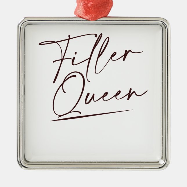 Ornement Carré Argenté Recharge de la lèvre Queen Injectables Esthétique  (Devant)