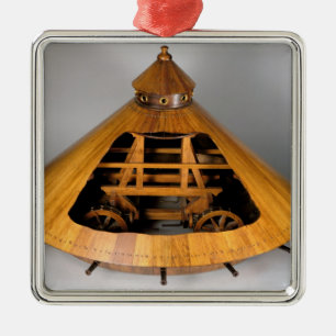 Ornement Carré Argenté Reconstruction modèle de la conception de da Vinci