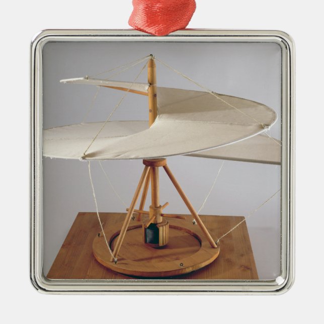 Ornement Carré Argenté Reconstruction modèle de la conception de da Vinci (Devant)