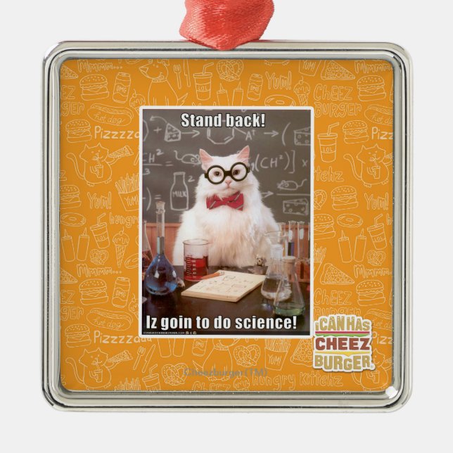 Ornement Carré Argenté Reculez ! (Devant)