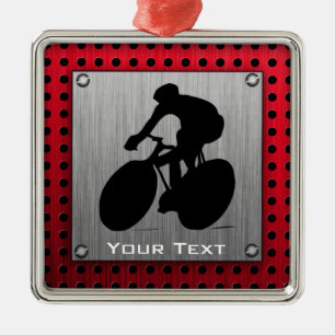 Ornement Carré Argenté Recyclage ; Regard balayé en métal