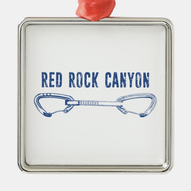 Ornement Carré Argenté Red Rock Canyon Escalade Quickdraw (Devant)