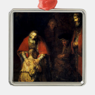 Ornement Carré Argenté Rembrandt - Le Retour de l'Enfant Prodigue