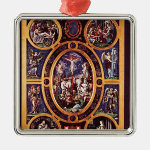 Ornement Carré Argenté Retable de Sainte-Chapelle