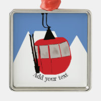 Retro Ski Ascenseur Ski Montagne des neiges Illust