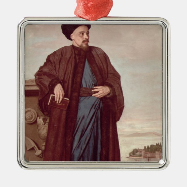 Ornement Carré Argenté Richard Pococke dans le costume oriental, 1738 (Devant)