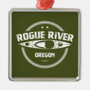Ornement Carré Argenté Rivière Rogue, Oregon