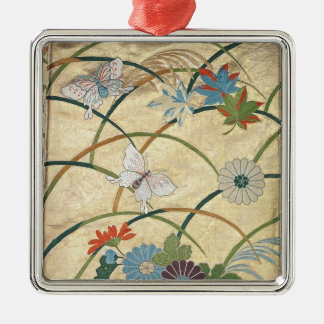 Ornement Carré Argenté Robe longue de Noh (Devant)