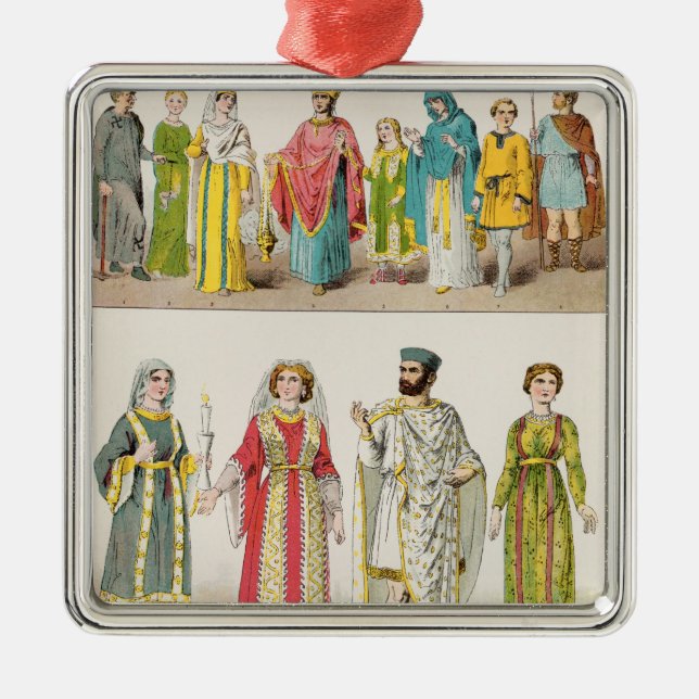 Ornement Carré Argenté Robe romaine chrétienne (Devant)