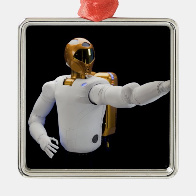 Ornement Carré Argenté Robonaut 2, un astronaute habile et dextérité, aid (Devant)