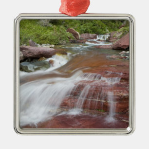 Ornement Carré Argenté Rocher rouge dans le ruisseau Baring, national des