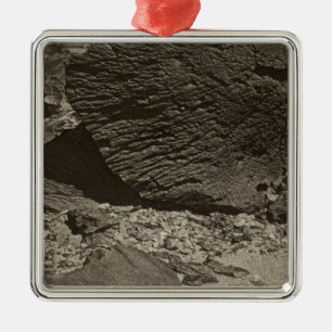 Ornement Carré Argenté Rocher sculpté de sable dérigeant, Grand Wash, U