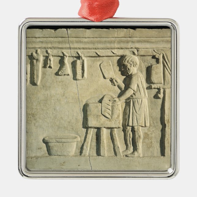 Ornement Carré Argenté Roman Butcher's, soulagement (Devant)