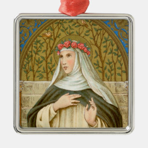 Ornement Carré Argenté Rose de Lima (BK 020)