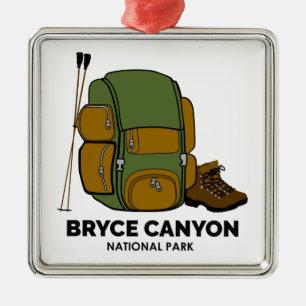 Ornement Carré Argenté Sac à dos du parc national Bryce Canyon