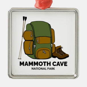Ornement Carré Argenté Sac à dos du parc national Mammoth Cave