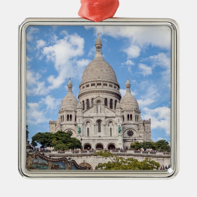 Ornement Carré Argenté Sacré Coeur sur Montmartre - Paris, France (Devant)