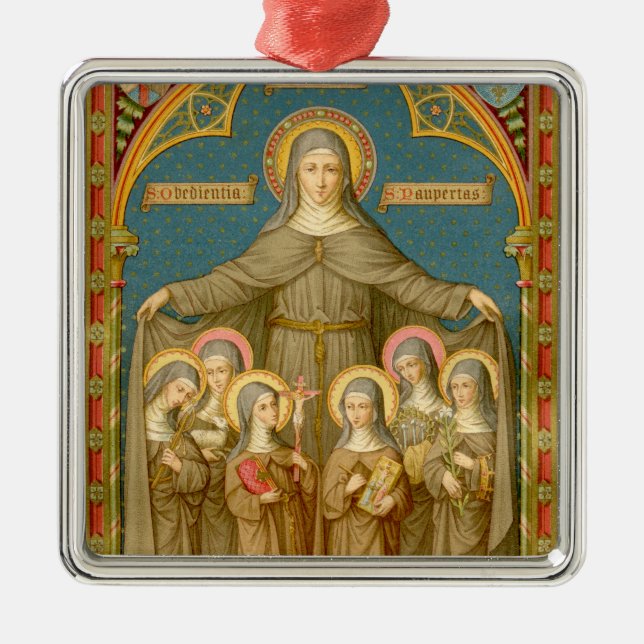 Ornement Carré Argenté Sainte Claire d'Assise et des Soeurs (SAU 27) (Devant)