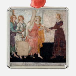 Ornement Carré Argenté Sandro Botticelli - Vénus et les Trois Grâces