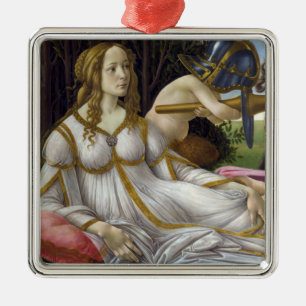 Ornement Carré Argenté Sandro Botticelli - Vénus et Mars