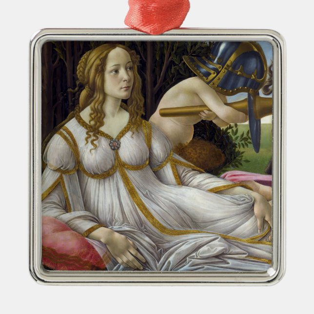Ornement Carré Argenté Sandro Botticelli - Vénus et Mars (Devant)