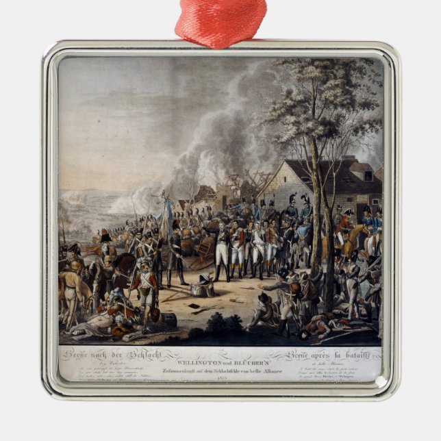 Ornement Carré Argenté Scène après la bataille de waterloo (Devant)