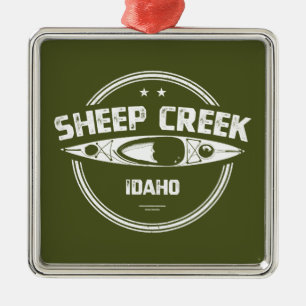 Ornement Carré Argenté Sheep Creek Wild Et Rivière Pittoresque Idaho Kaya
