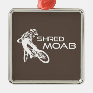 Ornement Carré Argenté Shred Moab Mountain Biking