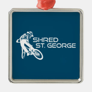 Ornement Carré Argenté Shred St. George Utah Mountain VTT