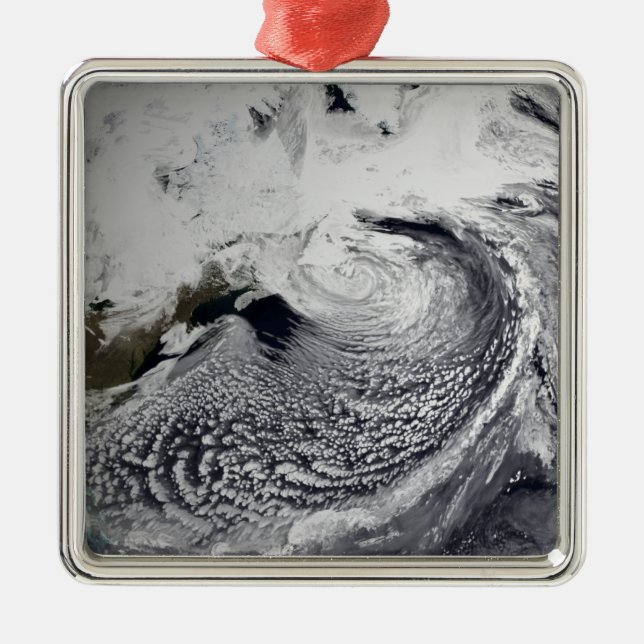 Ornement Carré Argenté Simulation de nuage d'une seule journée 3 (Devant)