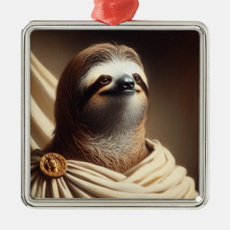 Ornement Carré Argenté Sloth dans la Rome antique